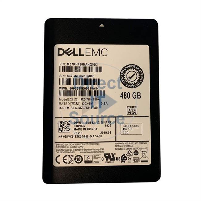Dell 3KVC5 - 480GB SATA 2.5" SSD