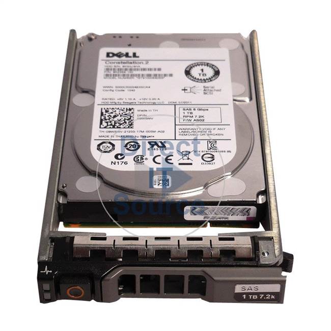 400-AHGC Dell - 1TB 7.2K SAS 2.5" Cache Hard Drive