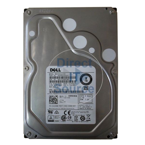 Dell 4256W - 2TB 7.2K SATA 6.0Gbps 3.5" Hard Drive