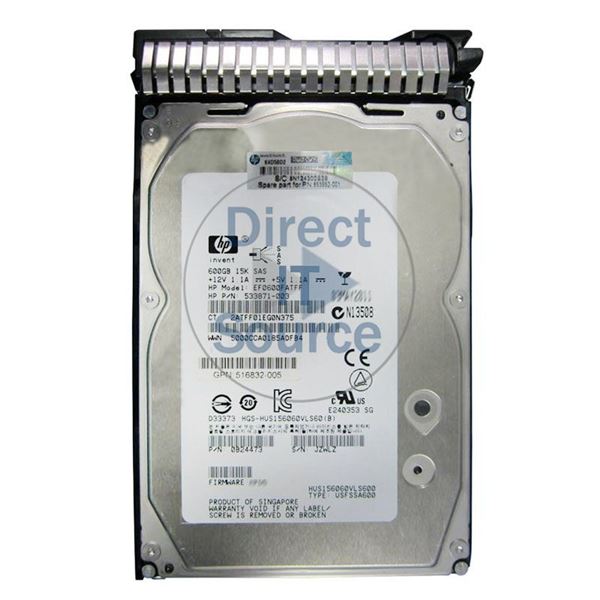 HP 516832-005 - 600GB 15K SAS 6.0Gbps 3.5" 64MBCache Hard Drive