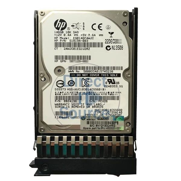HP 518194-003 - 146GB 10K SAS 2.5" Hard Drive