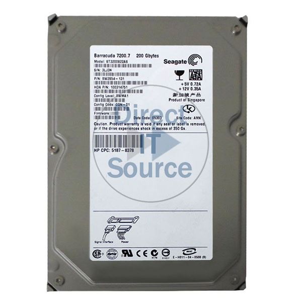 HP 5187-8378 - 200GB 7.2K SATA 3.5" Hard Drive