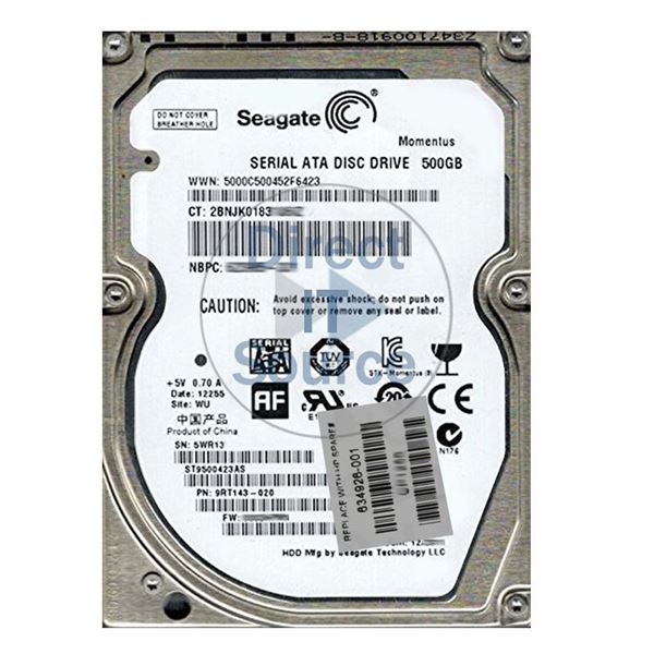 HP 634926-001 - 500GB 7.2K SATA 2.5" Hard Drive