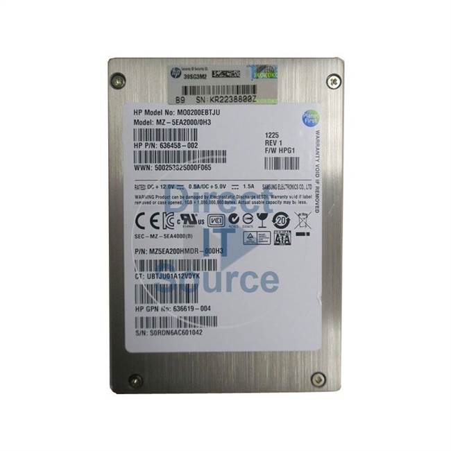 HP 636619-004 - 200GB SATA 2.5" SSD