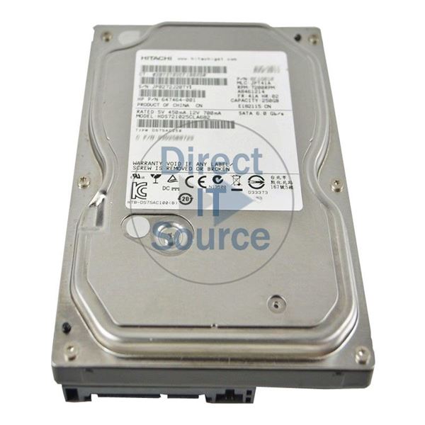 HP 647464-001 - 250GB 7.2K SATA 3.5" Hard Drive