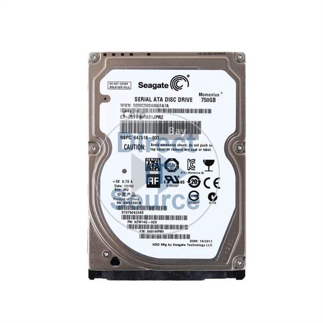 HP 647518-001 - 750GB 5.4K SATA 2.5Inch 16MB Cache Hard Drive