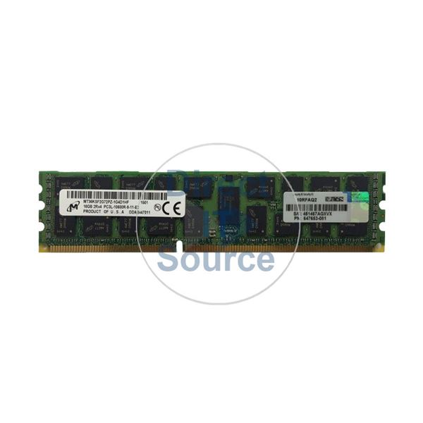 HP 647881-B21 - 16GB DDR3 PC3-10600 ECC Registered Memory