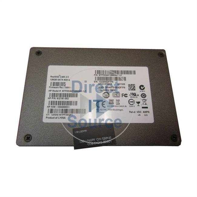 HP 652181-002 - 128GB SATA 6.0Gbps 2.5" SSD