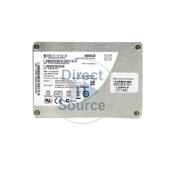 HP 652186-002 - 300GB SATA 3.0Gbps 2.5" SSD