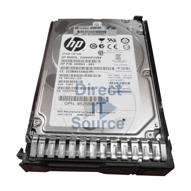 HP 652566003 - 600GB 10K SAS 2.5" Hard Drive