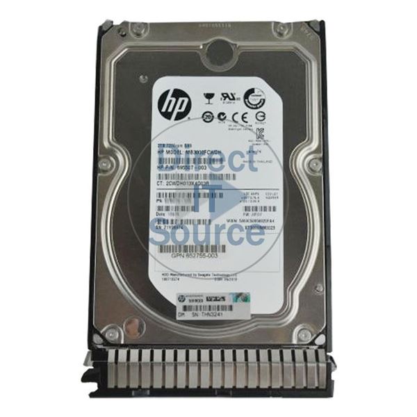 HP 652755-003 - 3TB 7.2K SAS 6.0Gbps 3.5" Hard Drive
