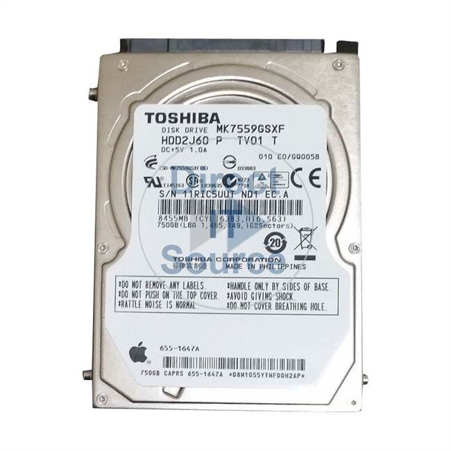 Apple 655-1647A - 750GB 7.2K SATA 2.5" Cache Hard Drive