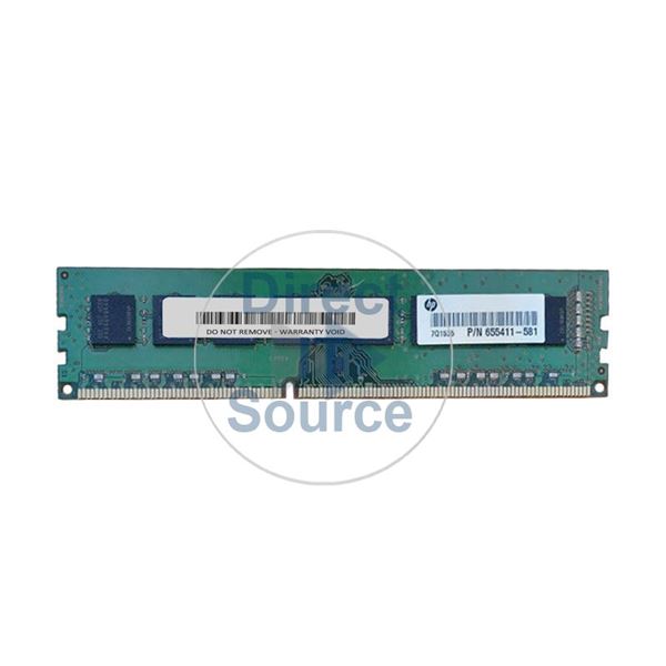 HP 655411-581 - 8GB DDR3 PC3-12800 Non-ECC Unbuffered 240-Pins Memory