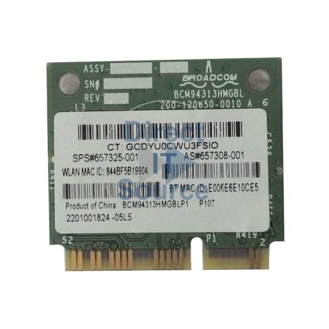 HP 657325-001 - 4313Gn 802.11B/G/N 1X1 WIFI Mini Combo Card