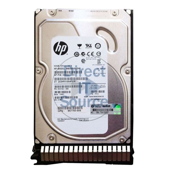 HP 657753-005 - 500GB 7.2K SATA 6.0Gbps 3.5" Hard Drive