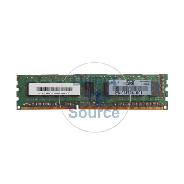 HP 661524-001 - 4GB DDR3 PC3-10600 ECC UNBUFFERED 240 Pins Memory