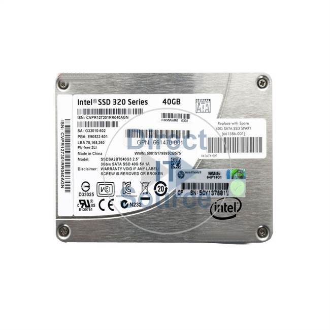 HP 661586-001 - 40GB 2.5INCH SSD