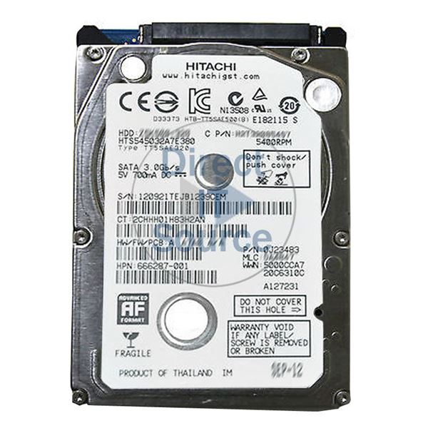 HP 666287-001 - 320GB 5.4K SATA 3.0Gbps 2.5" Hard Drive