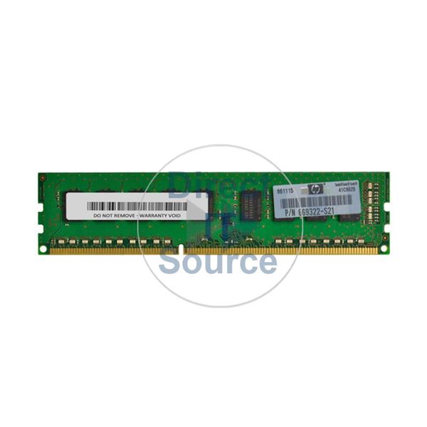 HP 669322-S21 - 4GB DDR3 PC3-12800 ECC UNBUFFERED 240 Pins Memory