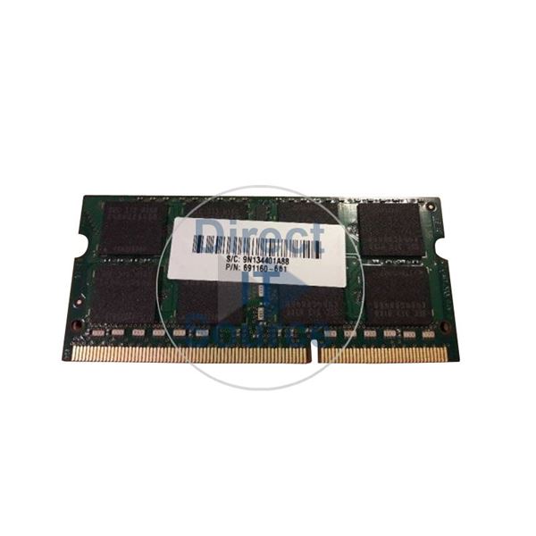 HP 691160-661 - 8GB DDR3 PC3-12800 Non-ECC Unbuffered 204-Pins Memory