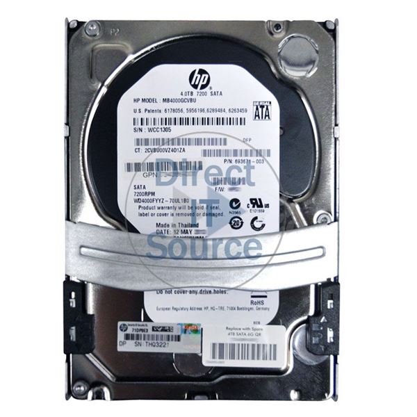 HP 693671-003 - 4TB 7.2K SATA 6.0Gbps 3.5" Hard Drive