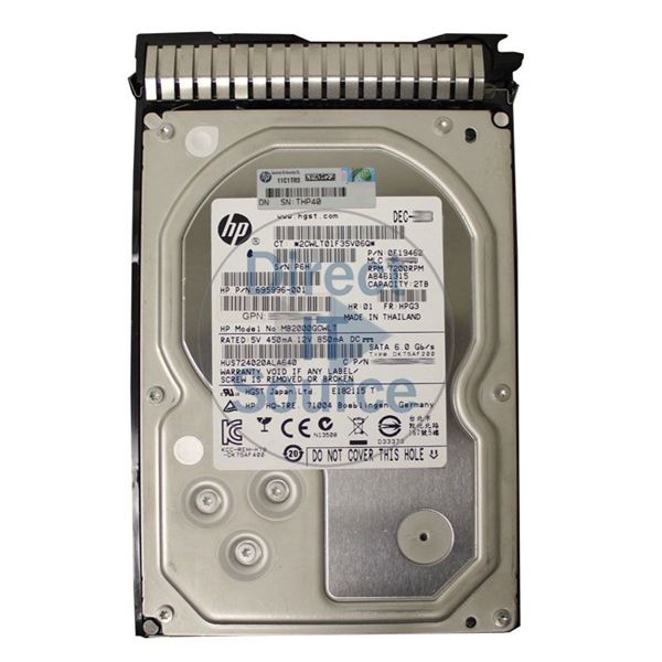 HP 695996-001 - 2TB 7.2K SATA 6.0Gbps 3.5" Hard Drive