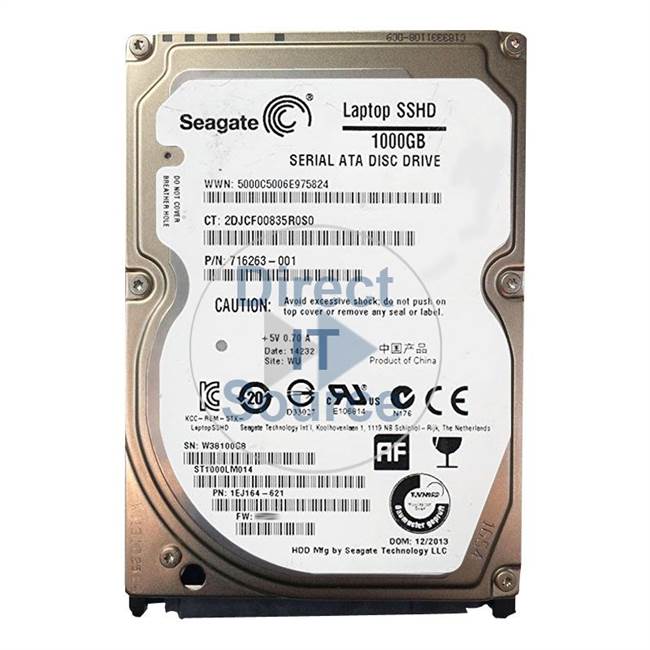 HP 716263-001 - 1TB 5.4K SATA 6.0Gbps 2.5" 64MB SSD