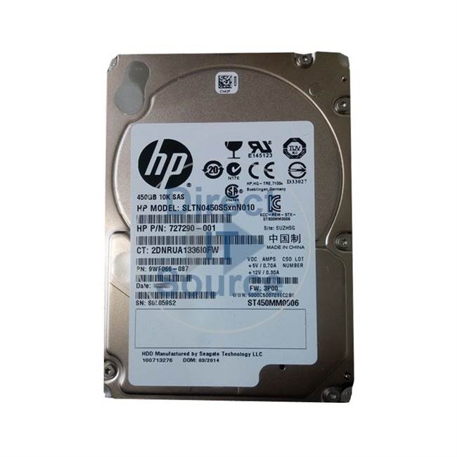 HP 727290-001 - 450GB 10K SAS 2.5Inch Cache Hard Drive
