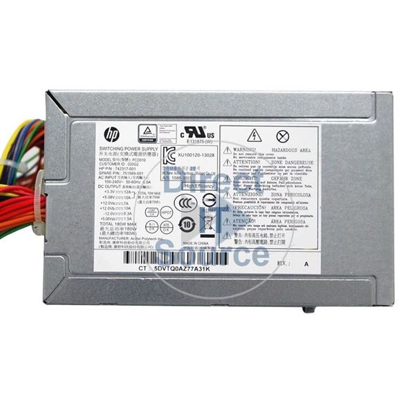 HP 742317-001 - 180W Power Supply for Pavilion 500
