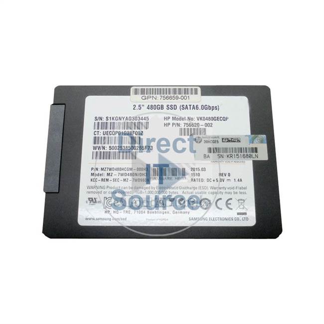 HP 756620-002 - 480GB SATA 2.5" SSD