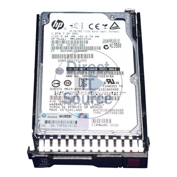 HP 757387-001 - 1TB 7.2K SAS 6.0Gbps 2.5" Hard Drive