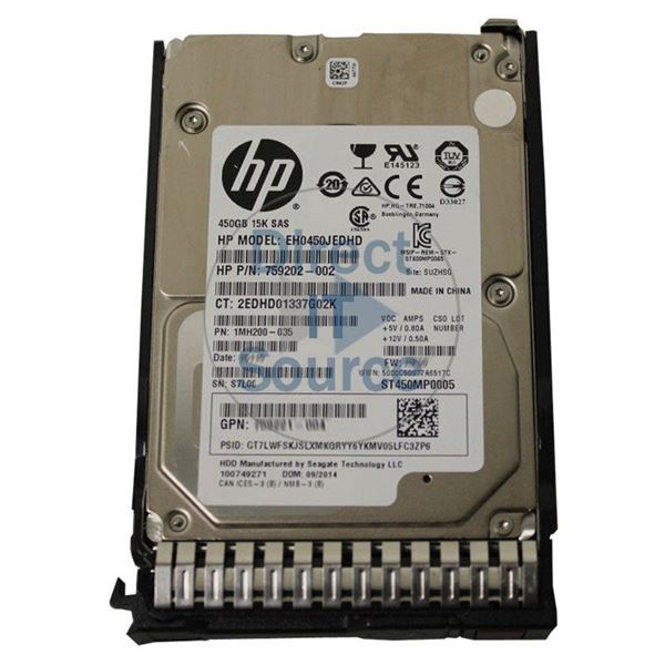 HP 759202-002 - 450GB 15K SAS 12.0Gbps 3.5" Hard Drive