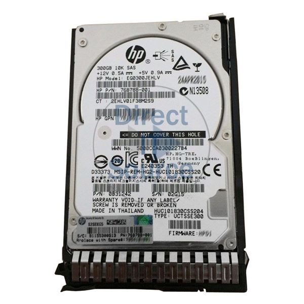 HP 768788-001 - 300GB 10K SAS 12.0Gbps 2.5" Hard Drive