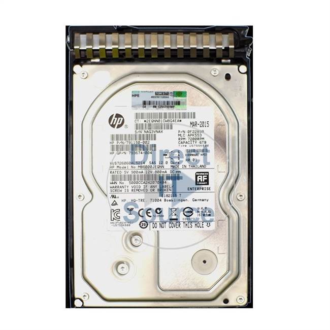 HP 791150-002 - 6TB 7.2K SAS 12Gbps 3.5" Hard Drive