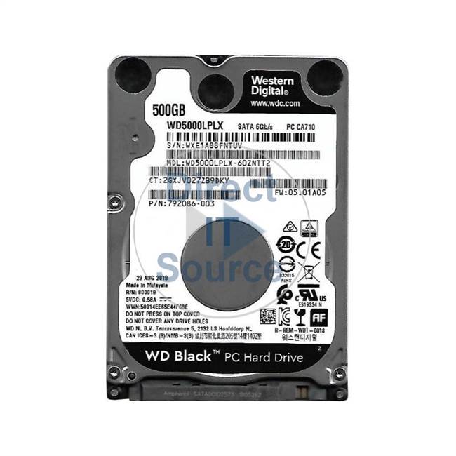 HP 792086-003 - 500GB 7.2K SATA 2.5" Hard Drive