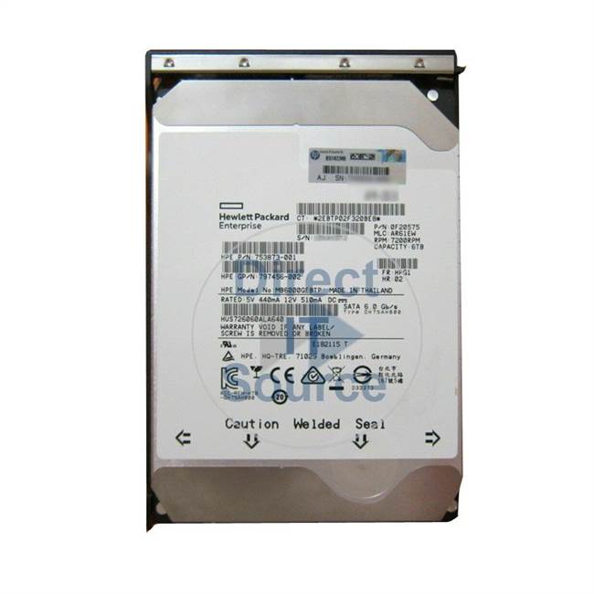 HP 797456-002 - 6TB 7.2K SATA 6.0Gbps 3.5" Hard Drive