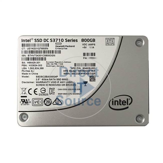 HP 804638-003 - 800GB SATA 6.0Gbps 2.5" SSD