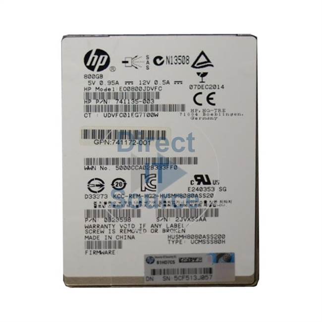 HP 8080ASS200 - 800GB SAS 2.5" SSD