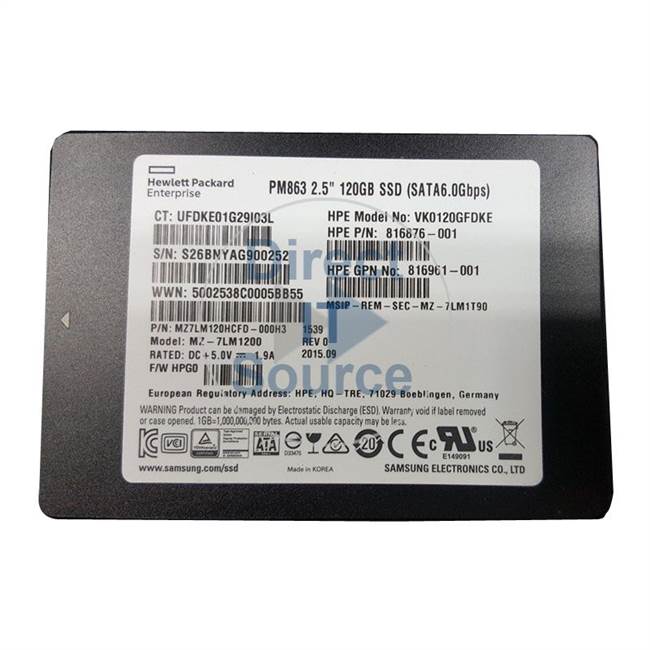 HP 816876-001 - 120GB SATA 2.5" SSD