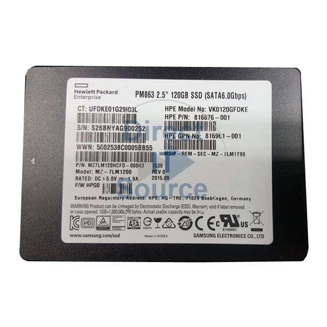 HP 816961-001 - 120GB SATA 2.5" SSD