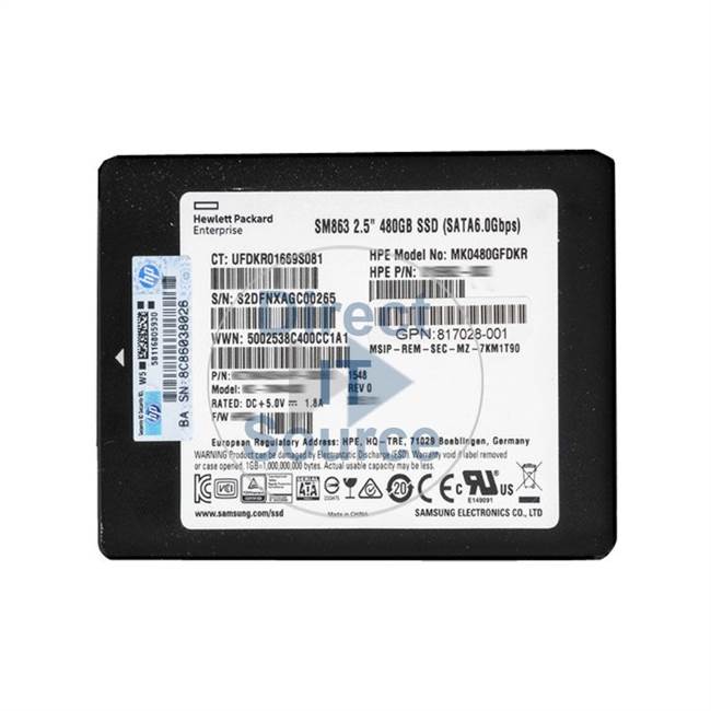 HP 816987-B21 - 480GB SATA 6.0Gbps 2.5" SSD