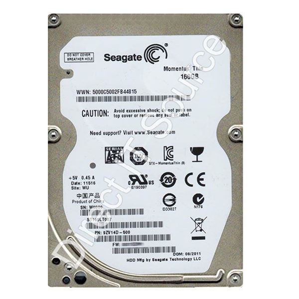 Seagate 9ZV14D-500 - 160GB 7.2K SATA 3.0Gbps 2.5" 16MB Cache Hard Drive