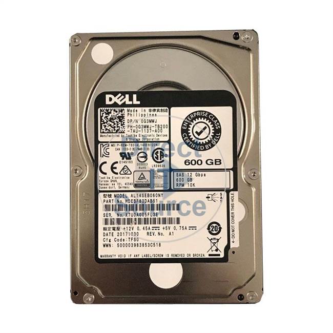 Dell AL14SEB060NY - 600GB 10K SAS 2.5Inch Cache Hard Drive
