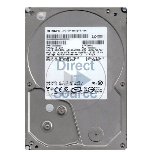 Hitachi HCT721010SLA360 - 1TB 7.2K SATA 3.0Gbps 3.5Inch 16MB Cache Hard Drive