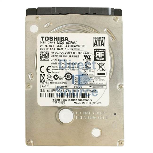 Dell HDKCC00D2A02 - 500GB 7.2K SATA 2.5" Hard Drive