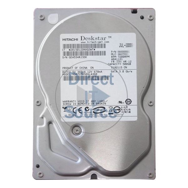 Hitachi HDP725050GLA360 - 500GB 7.2K SATA 3.0Gbps 3.5Inch 16MB Cache Hard Drive