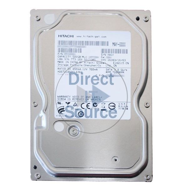 Hitachi HDS721050CLA362 - 500GB 7.2K SATA 3.0Gbps 3.5Inch 16MB Cache Hard Drive