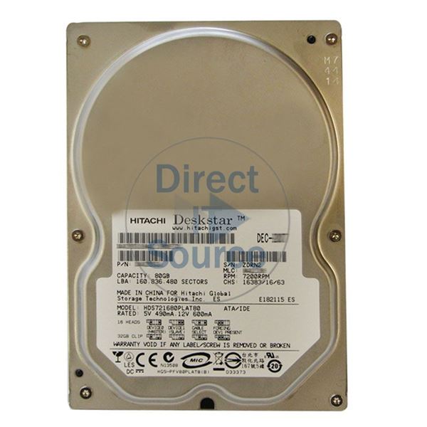 Hitachi HDS721680PLAT80 - 80GB 7.2K IDE 3.5Inch 8MB Cache Hard Drive