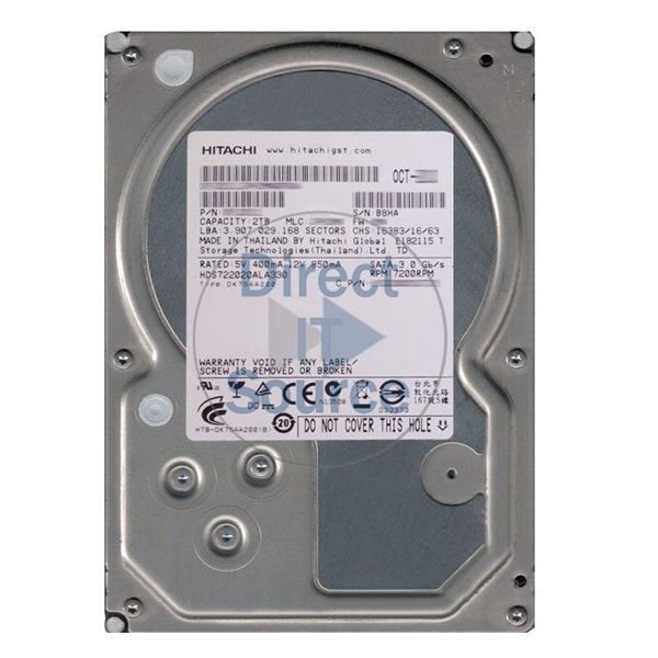 Hitachi HDS722020ALA330 - 2TB 7.2K SATA 3.0Gbps 3.5Inch 32MB Cache Hard Drive