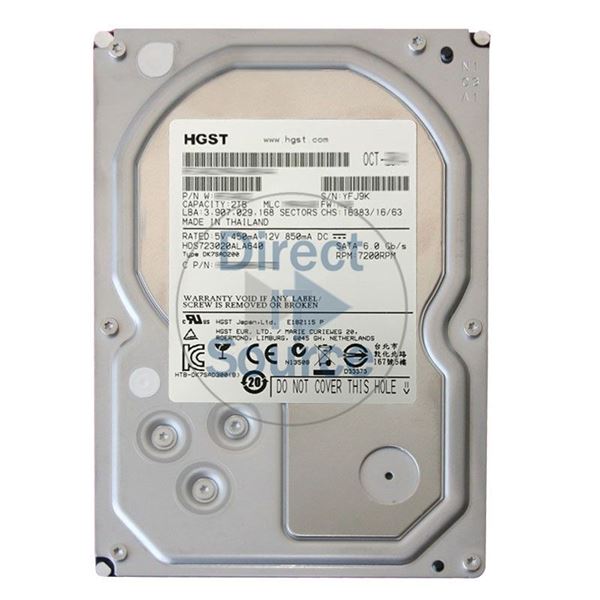 Hitachi HDS723020ALA640 - 2TB 7.2K SATA 6.0Gbps 3.5Inch 64MB Cache Hard Drive